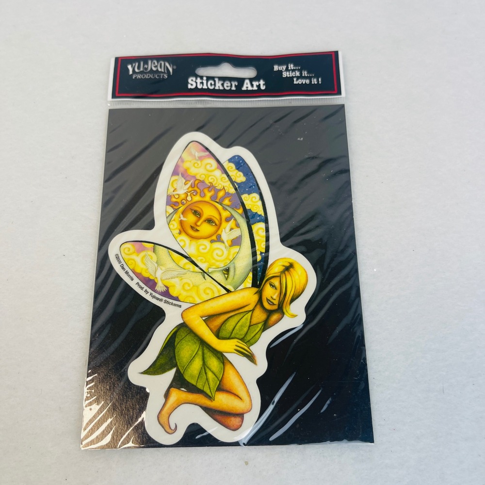 Yu-Jean Products Sticker Art Fairy Sun Moon Wings Dan Morris 2006 Decal NEW